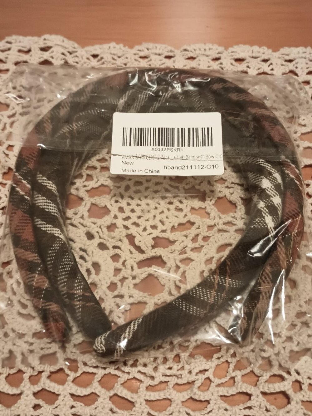 Autumn Fall Rust and Brown Plaid Headbands Set of 2 (NWT)